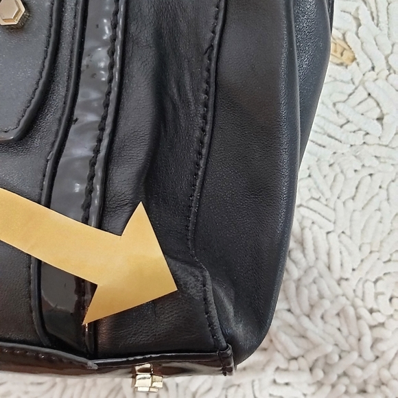 Zac Posen black patent leather satchel purse - Picture 6 of 10